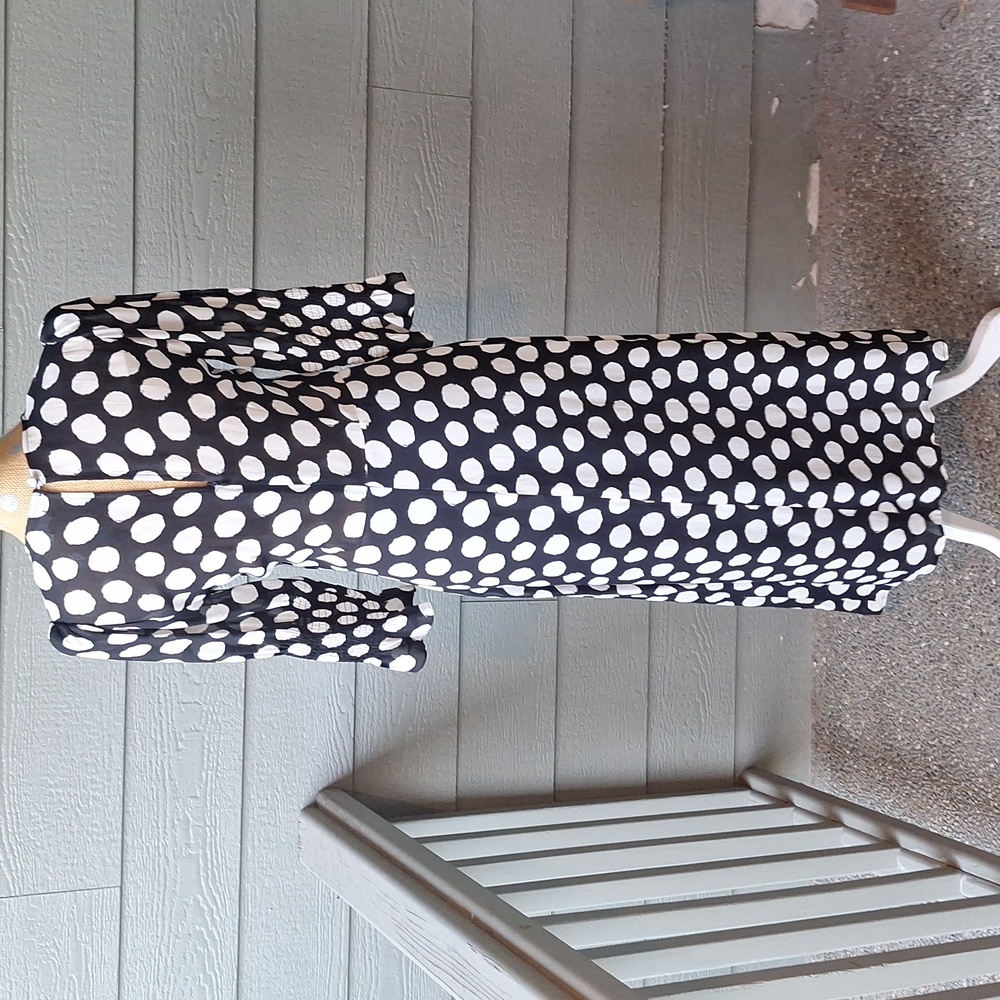 Reformation Carolena Midi Dress Luna Polka Dot Size 8 Puff Shoulder 3/4 Sleeve - Picture 5 of 13
